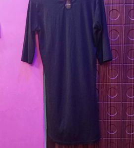 Black Tunic Top with Ring Detail