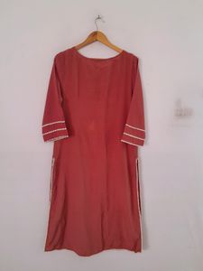 Dark Mauve Embroidered Kurta (Women's)