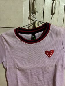 Cute Lavender Smiley Heart T-Shirt