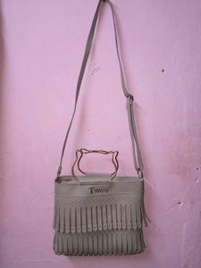 Cute Cat Handle Fringed Handbag