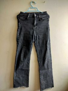 Washed Black Flare Jeans