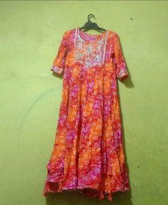 Bandhani Long Dress For Womens