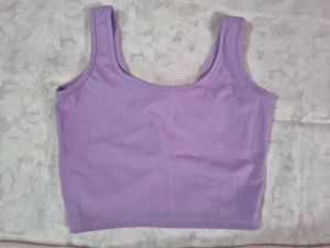 Lavender Ribbed Crop Top