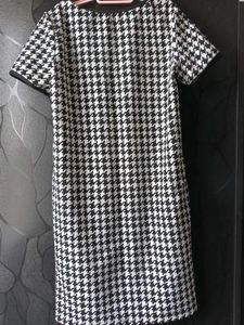 Houndstooth Print Casual Dress