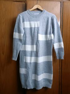 Grey Knit Sweater Dress