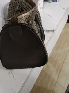 Unique Sequin &amp; Leather Handbag
