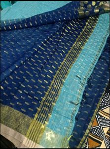 Beautiful Blue &amp; Pink Striped Saree
