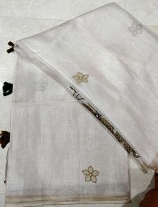 kota silk half white saree