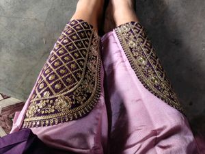 New purple kurta with embroidery pant and dupatta