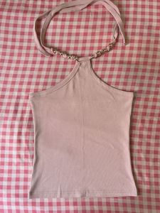 Pink Halter Neck Top