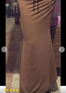 Dark Brown Gathered Trumpet Skirt