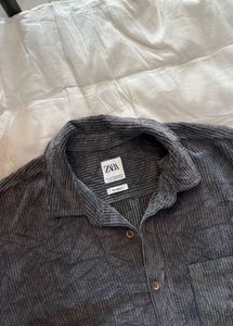 Zara Men's Corduroy Button-Up Shirt