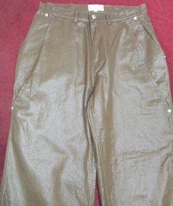 CLOP leather look Wide Leg Pants
