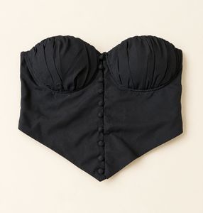 Black Corset Style Bustier Top