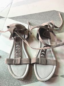 Stylish Grey Tie-Up Sandals