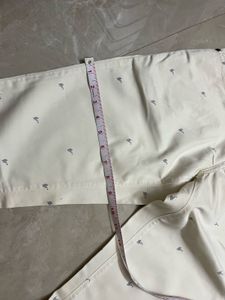 American Swan Cream Pants with SwanPrint