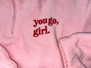 Pink Fleece "You Go Girl" Pullover