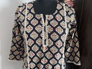 Elegant Printed Cotton Kurta