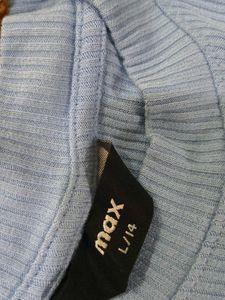 Cute Blue Ribbed knit Crop Top