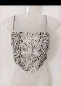 snakeskin print crop top