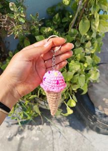 Cute Ice Cream Cone Keychain