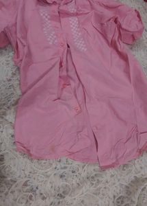 Empolham Slim Fit Pink Shirt