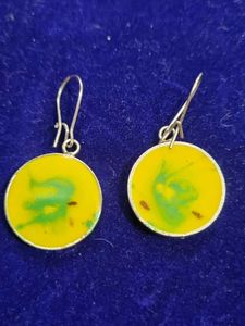 Unique Yellow Abstract Dangle Earrings