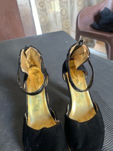 Black Suede Platform Heels