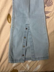 Madame Light Wash Split Hem Jeans