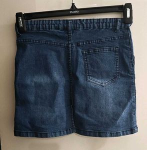 Embroidered Denim Mini Skirt