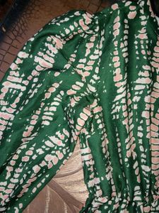 Stylish Green Tie-Dye Midi Dress