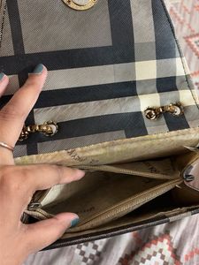 Stylish Plaid Chain Sling Bag