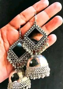 Combo pack of 4 oxidised Jhumkhas