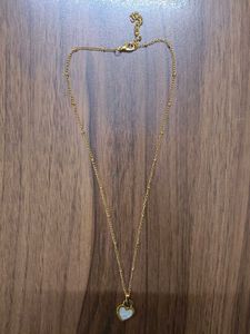 Gold Heart Necklace with Mother of Pearl