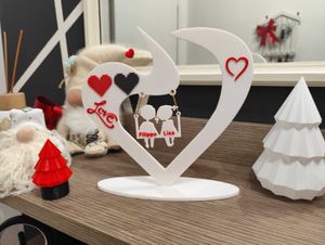 Heart Couple Showpiece 3d Printed