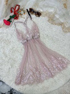 Peach Sexy Laced Lingerie
