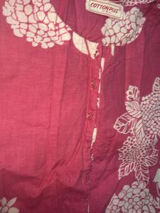 Vibrant Pink Floral Print Kurta