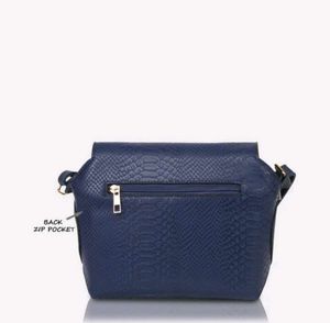 Lavie Navy Blue Textured Crossbody Bag