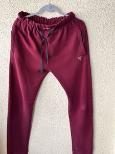 Maroon Joggers with Drawstring Waist