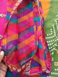 Gorgeous Pink &amp; Multicolor Embellished Saree