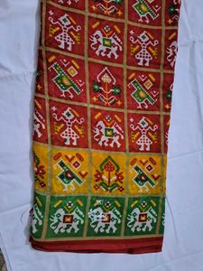 new Vibrant Patola Silk Saree free blouse fees