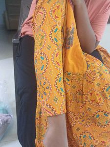 Yellow Printed Kurta