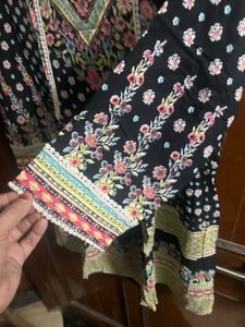 Floral Printed lace inserts peplum Tunic