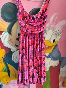Pink Floral Midi Dress