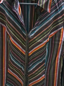 Striped Button-Up fitted shirt