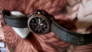 Men's Analog Watch with Brown Strap