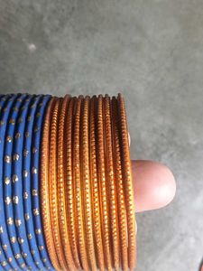 Set of Blue &amp; Gold Bangles
