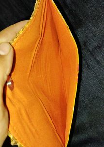 Vibrant Yellow Clutch bag with Mirror Work