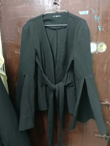 Chic Bell Sleeve Belted Jacket