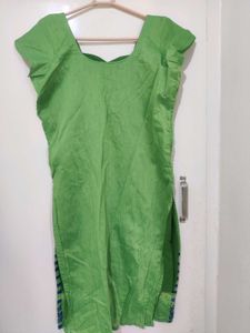 Green Cotton Blend Kurti